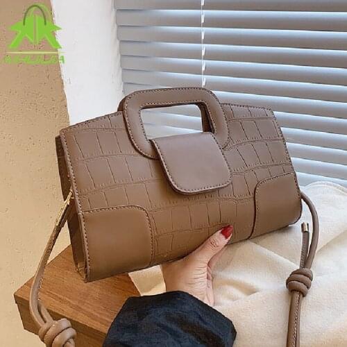 Stone Pattern Pu Leather Handbag Women Luxury Designer Shoulder Bags Fashionable High Capacity Messenger Bag Sac a Main Femme