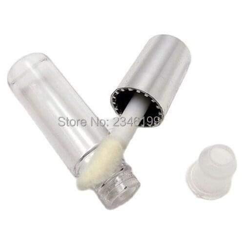 1.2ML 50 Pieces Silver Cap Empty Plastic Clear Bottle Small Lip Tube Mini Type Packing Tube