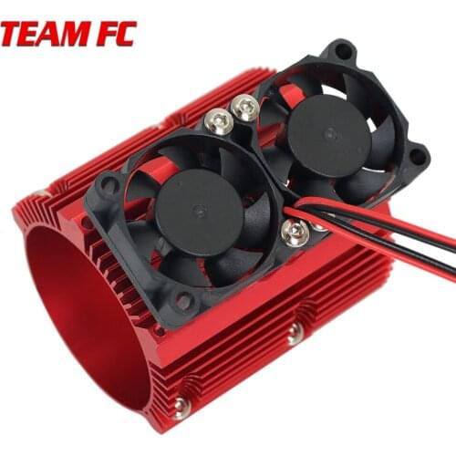 1PCS Metal Dual Fan 41-43mm Motor Radiator Heat Sink for 1/8 RC Car Monster Truck Traxxas SUMMIT E-REVO