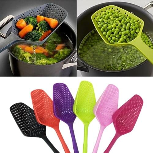 1PC Scoop Colander Nylon Spoon Strainers Noodle Durable Drain Veggies Water Scoop Shovel Pasta Filter Spoon Kitchen Cooking Tool