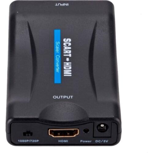 1080P Converter Video Audio Upscale Signal Adapter Converters With Charging Cable SCART To HDMI-compatible for Sky Box DVD