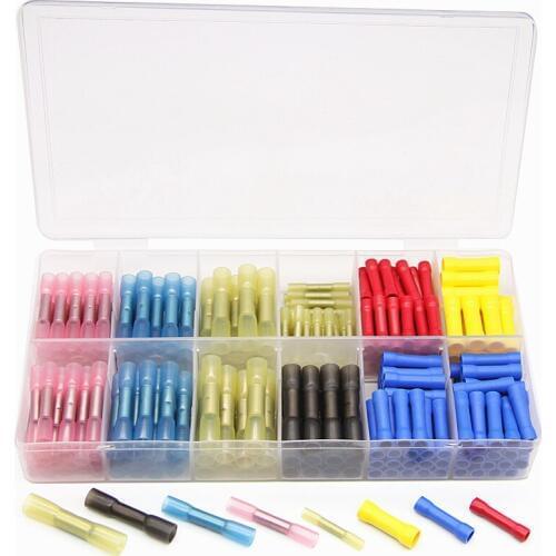 240PCS 3 Size Heat Shrink Electrical Wire Insulated Connectors Cable Butt Crimp Terminals Waterproof Assortment Kit 10-26AWG