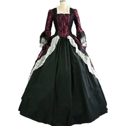 2XS-XXXL Vintage Royal Court Stage Costume Medieval Renaissance Victorian Ball Gown Dress