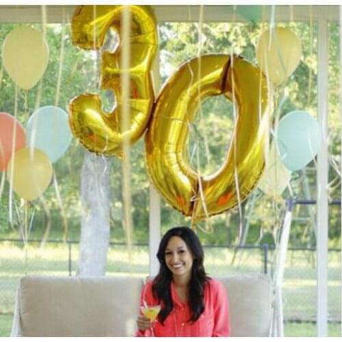32inch(80cm) Big Number Foil Birthday Balloons Helium Number Balloons Happy Birthday Party Decorations Kids Toy Wedding Supplies