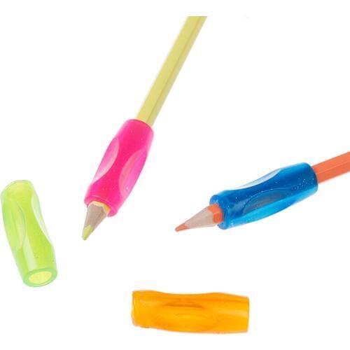 4 Pieces Comfort Soft Pen Pencil Grips Pen Control Handwriting Aid Kids Children School Stationery Drwaing Toys