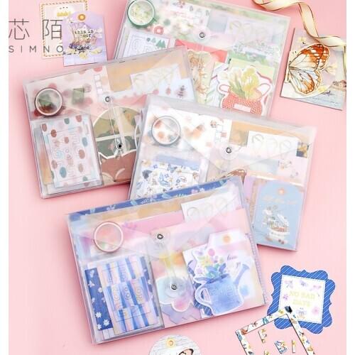 5set/lot Memo Pads Sticky Notes Decorative card Simple diary Scrapbooking Stickers Office School stationery Notepad
