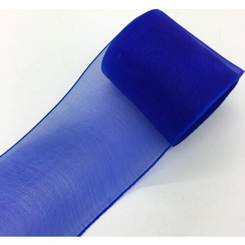 5yards/Lot 2" 50mm Blue Organza Ribbon Bow Wedding Decoration Lace Crafts