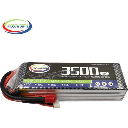 MOSEWORTH Batteries 4S 14.8V 3500mAh 60C Max 120C RC Airplane LiPo Battery For RC Helicopter Quadrotor Car Drone LiPo 4S 3.5Ah
