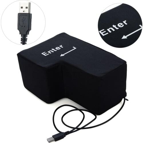 Jumbo USB Big Enter Key Novelty Gift Pillow Desktop Nap Pillow Stress Relief Hand Tool Home Office Computer Laptop Accessories