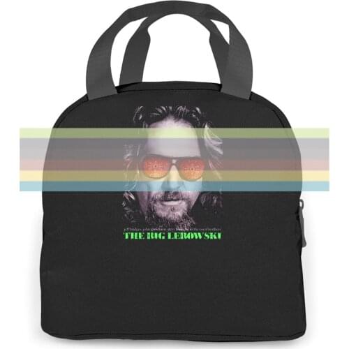 THE BIG LEBOWSKI Movie Poster Black All s Style Hip Hop Pop women men Portable insulated lunch bag adult