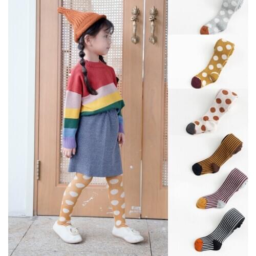 Cotton Kids Tights Fashion Kerean Pattern for Spring and Summer 1-12T Students Childrens Pantyhose
