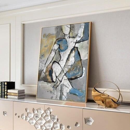 Abstract Silhouette of Man Painting Canvas Prints Art Wall Decor Picture for Living Room Home Decoration