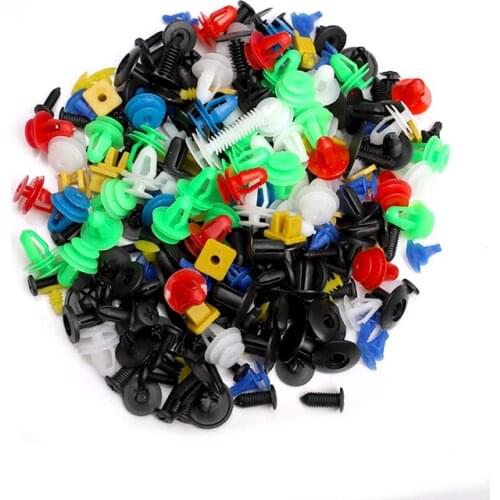 100PCS Mixed Auto Bumper Fastener Vehicle Clips Retainer Fastener Rivet Door Panel Fender Liner Universal Fit for toyota Honda