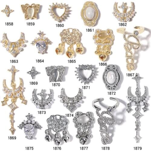 Swarovsky Metal Nail Art Jewelry Japanese Nail Decorations Top Quality Crystal Manicure Zircon Diamond Charms Pendants