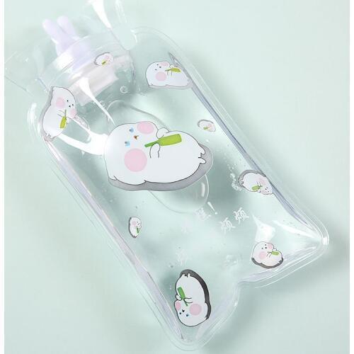 Cute Cartoon Transparent Hot Water Bottle Warm Belly Treasure Hand Warmer Filled Mini Explosion-proof Portable Hot Water Bags