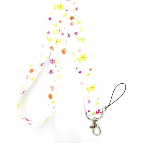 Flower Balloon Cartoon Cute Keychain Neck Strap Lanyard For Keys ID Badge Holder Hang Rope Keyrings Webbing Ribbon Toy Kids Gift