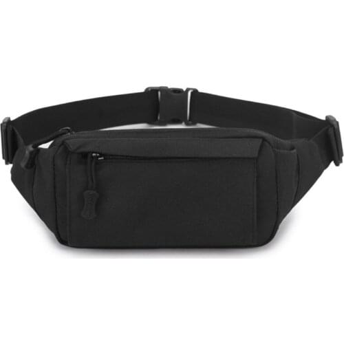 Men Fanny Pack Chest Shoulder Bag with 3 Pockets Nylon Minitary Waist Bag