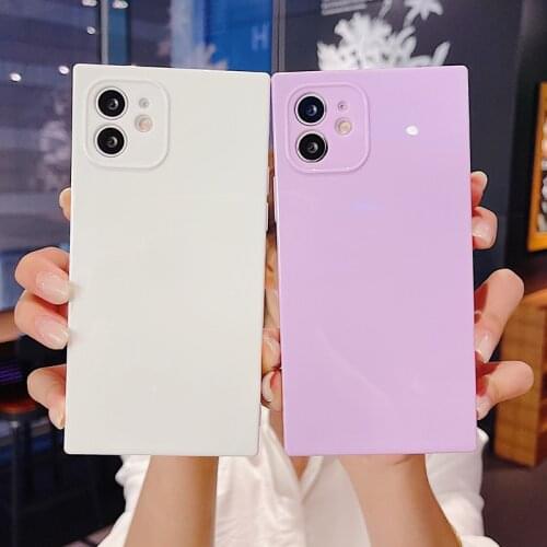 Soft Square Candy Silicone Phone Case For iPhone 11 Pro Max X XR XSMax 7 8 Plus Mini SE2 Bumper Back Cover For iPhone 12 Pro Max