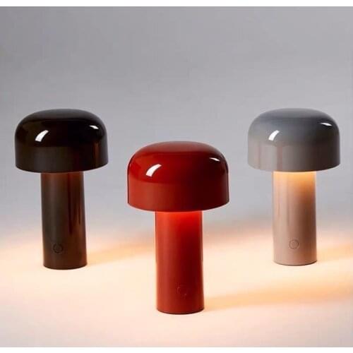 Mushroom Charging Touch Table Lamps Bedroom Simple Desktop Decor Table Lights Fixtures Italian Designer Home Decor Bedside Lamps