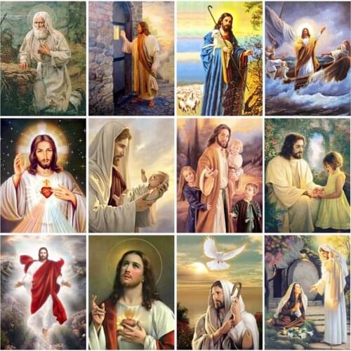 New 5D Diamond Painting Religious Mary Jesus Christmas Embroidery Rhinestone Cross Stitch Gift Home Office Decor Factory Direct