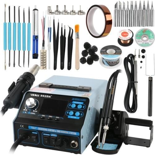 YIHUA 992DA+ 4 In 1 Digital Adjustable Display Hot Air Rework Soldering Iron Station Smoke Vacuum BGA Soldering Rework Station