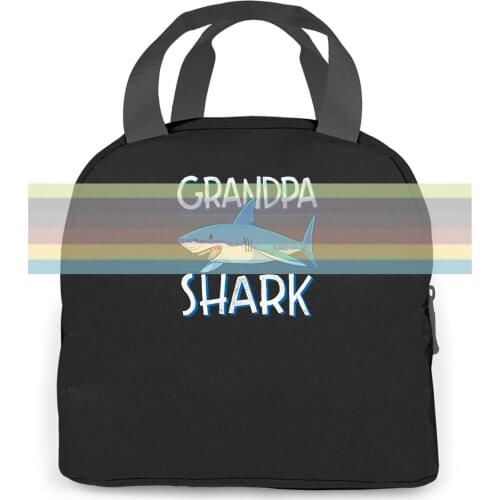 Grandpa Shark Family Matching Jawsome s Hot Sunlight women men Portable insulated lunch bag adult