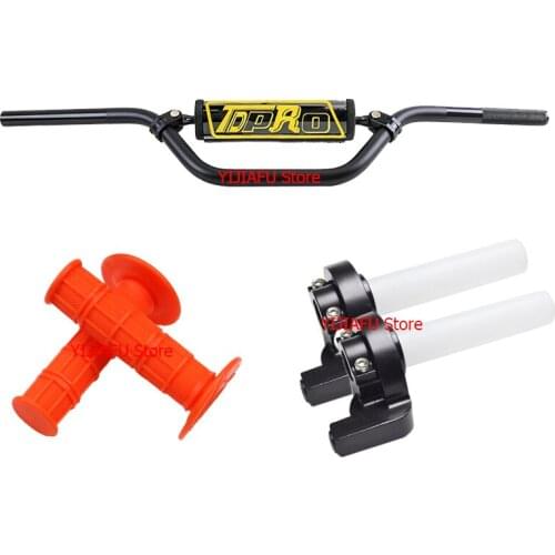 7/8" 22mm Rubber Handlebar Grip+handle bar +Throttle Twist Accelerator for Pit Pro Racing Dirt Pit Bike Motorcycle