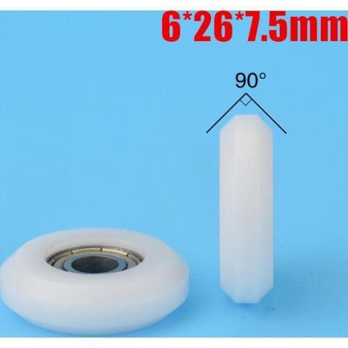 6*26*7.5mm POM Nylon plastic pulley for DIY 3D printer engraving machine bearings 696zz R(Y) type wheel timing pulley