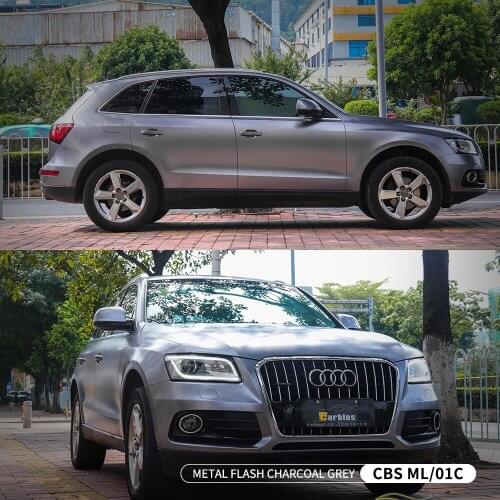 Air Bubble Free Self Adhesive Easy Supply Metal Flash Grey Classic Body Color Change Film Full Roll