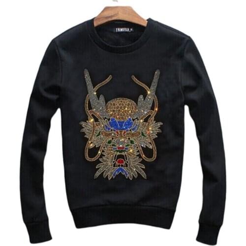 Rhinestones Anime Sweatshirt Men Women Hot drill Streetwear Hip Hop Anime Hoodies