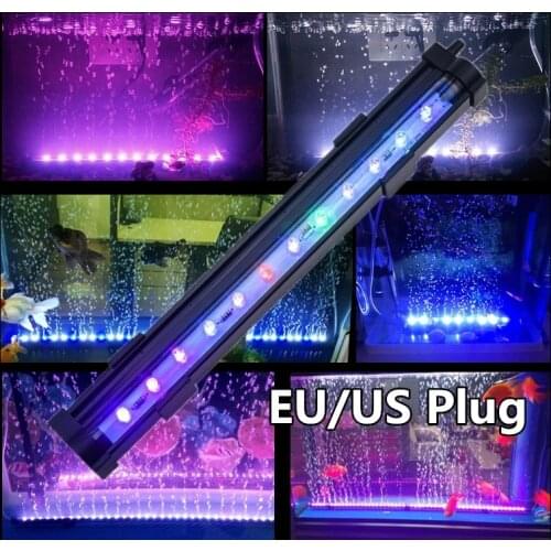 Aquarium Light Fish Tank Light LED Lights Bubble Colorful Led Aquarium Lighting Bar Strip Light Lamp 15/26/36CM EU/US Plug
