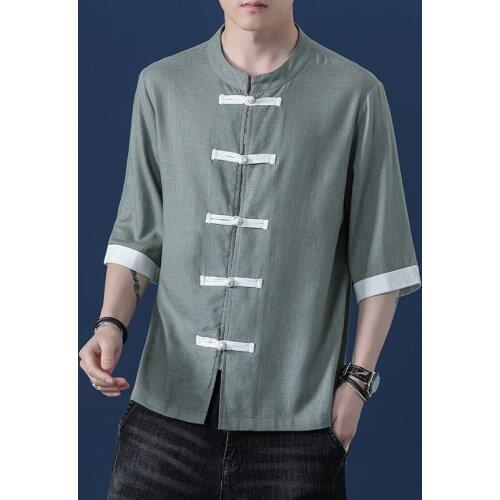 Traditional Chinese Clothing For Men Asian Clothes Tang Suit Cotton Linen Chinese Shirt MenS Tunic Kung Fu Asian Clothes KK3511