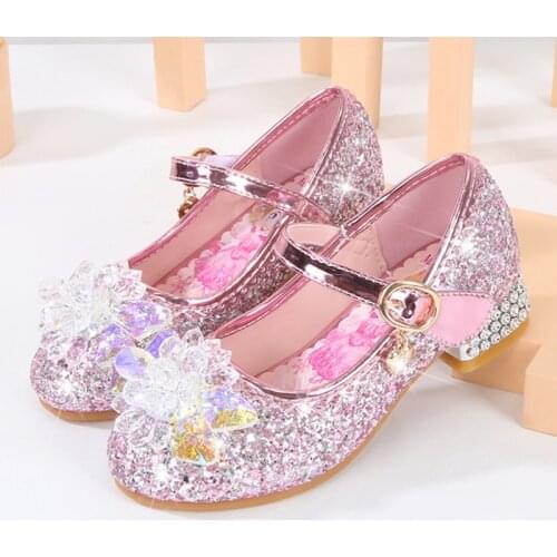 Toddler Girls Princess Shoes Low-heeled Sparkly Sequin Shoes Little Girls Birthday Party Dancing Performance Shoes Dressy 3t 4t