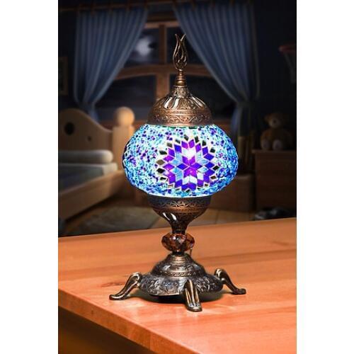 Blue Color Turkish Handmade mosaic table lamps