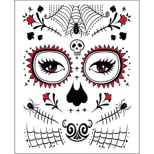 Temporary Tattoos Sticker Horror Funny Clown Face Sticker Halloween Cosplay Prop 1XCB