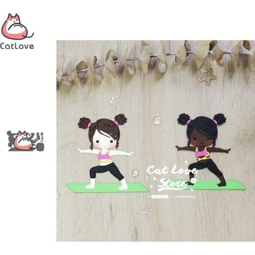 Yoga Girl Exercise Metal Cutting Dies Scrapbooking Stencil Die Cuts Card Making DIY Decorative Craft Embossing New Dies For 2020