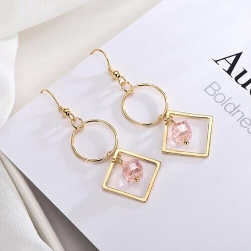 New Fashion Trendy 100% 925 Sterling Silver Drop Earrings For Women Statement Korean Geometric Dangle Earring Accessories