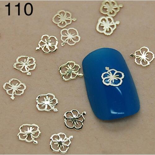 K110 Golden Metal Nail Art Jewelry Nail Decoration Tiny Slice Metal Stud Accessories