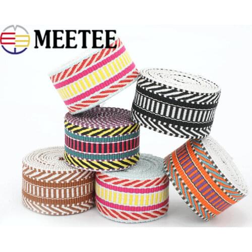 2M 38mm Polyester Cotton Jacquard Webbing Tapes 2mm Thick Bag Strap Belt Lace Ribbons DIY Garment Textile Sewing Decoration