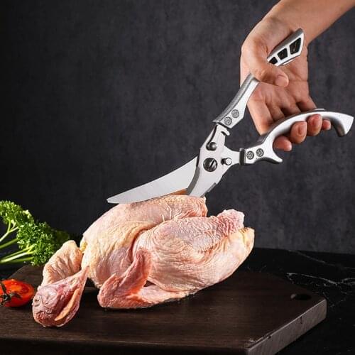 2021 Kitchen Knives Knife For Bone Meat Fish Duck Chicken Quail Paw Cutting Scissors Corner Barbecue Kitchenware Multifunctional