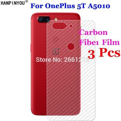3 Pcs/Lot For OnePlus 5T A5010 One Plus 1+ 5T 6.01" 3D Non-slip Clear Carbon Fiber Back Film Screen Protector Protective Sticker