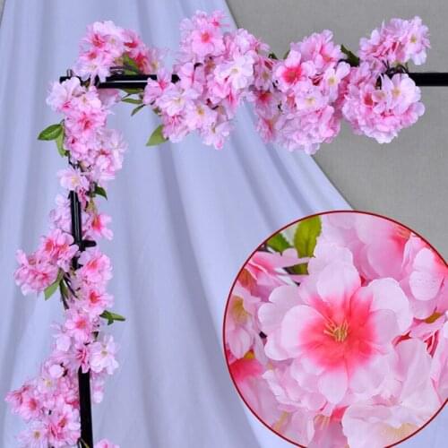 5pcs /lot High-simulation 1.8m cherry blossom rattan home door wall decoration fake flower wedding arch decoration hotel ceiling