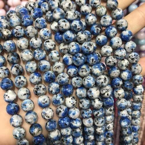 6/8/10mm Genuine Natural Brazil Biotite K2 Stone Beads Round Loose Energy Azurite Stone Beads For Jewelry Making DIY Bracelet