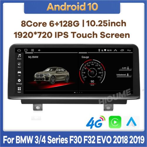 10.25" 8Core 8G+64G Android 10 Car Multimedia Player GPS Navigation for BMW F30 F31 F34 F32 F33 F36 2018-2019 EVO Radio Stereo