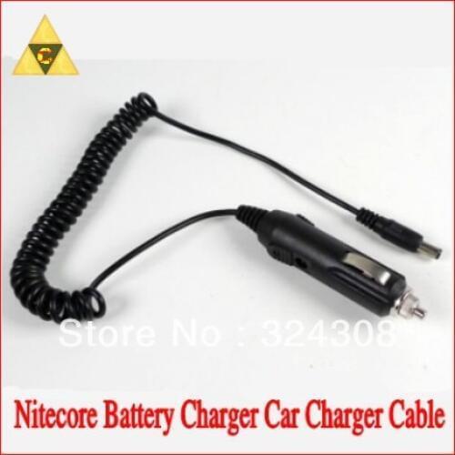 Free Shipping + 1PC Nitecore I4 Charger Nitecore Battery Charger Car Charge Cable for Nitecore Charger DC 12V Car Adapter Cable