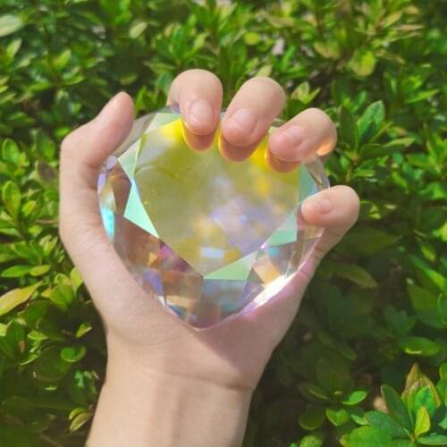 Large Rhinestone Clear Delicate Multi-faceted Finish Shiny Peach Heart Ornament Big Faux Crystal for Nail Art