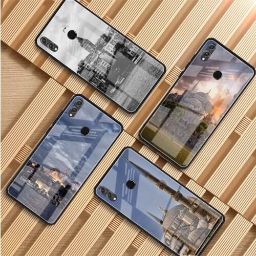 Turkey Istanbul Sceneary Building Tempered Glass Phone Case For Huawei P20 P30 P40 P40 Lite Pro Psmart Mate 20 30 Cover Shell