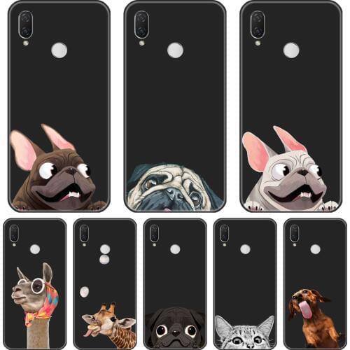 Pug Dog Floral Back Cover For Huawei Nova Smart Lite 2017 Soft Silicone Phone Case For Huawei Nova 2i 2 Lite Plus 3 3I 3E 4 4E 5