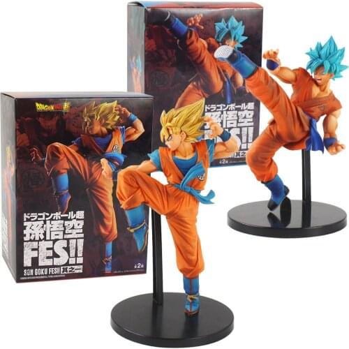 Anime Dragon Ball Z Son Goku Action Figure Super Saiyan Blue/yellow Hair 23-27CM PVC Doll Collection Model Toys Kids Xmas Gifts