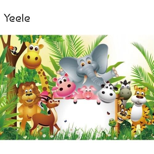 Yeele Baby Shower Backdrop Photocall Birthday Backdrop Jungle Animal Portrait Background Photography For Child Photo Studio Prop